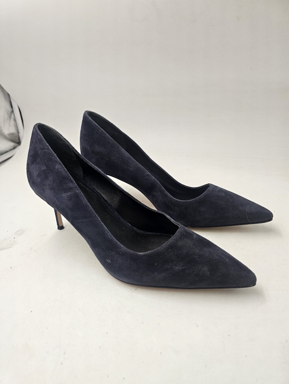 Veronica Beard Rita Navy Blue Suede Pointed Toe Pumps 7.5M NWOB - Picture 2 of 8
